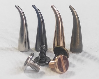 1 Inch Length Brass Spikes Cone Studs Screw Back Rivets Metal Bullet Horn Claw Rivets For Leather crafts Shoes Bag Belt