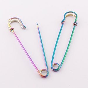 arco iris 10pcs coser imperdibles, alfileres decorativos, broche de ropa pernos, perno de la falda escocesa, pernos, bloqueo de puntada de marcadores - 3&quot;(76mm)