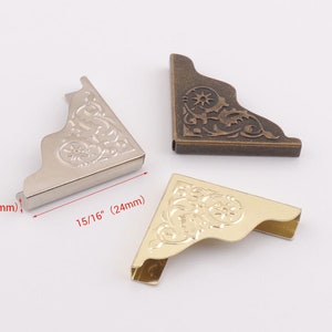 20PCS Zilver/ Goud / Brons boek te beschermen hoeken , foto frame hoek, Metal Book binding, notebook hoek, hoek beschermer - 1 &quot; (25mm)