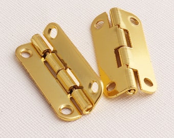 Gold Hinge Box Hinge wooden Box Hinge Furniture Hinge,36mm Metal small hinges,Jewelry box hinges decorative hinges --15pcs