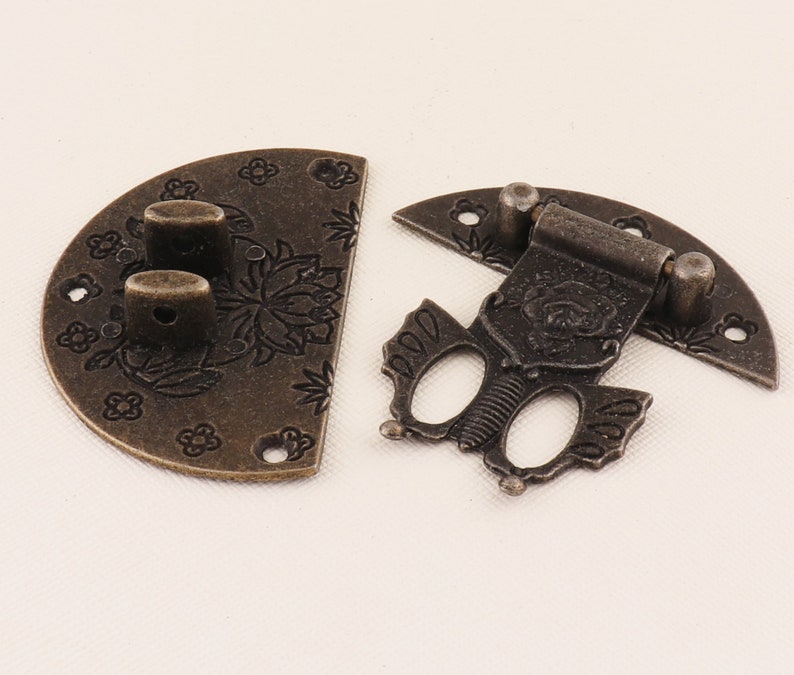 Jewelry Wooden Box Lock Catch Latchesantique Bronze Vintage Etsy