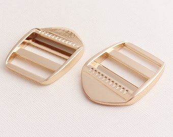 Ladder Lock Buckle Strap Adjuster Slider,Light Gold strap adjuster,Backpack Straps Slider Adjusting Strap,Bar Slide-46mmx30mm*6pcs