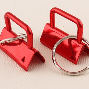 Hardware portachiavi con portachiavi, hardware per portachiavi rosso con hardware portachiavi, hardware Key Fob con Crimp End-33mmx14mm