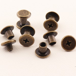 40pcs  Round Rivets Stud, 10mm Head Button, Rivets and Studs for Handbags, Belts, Carrying Bags