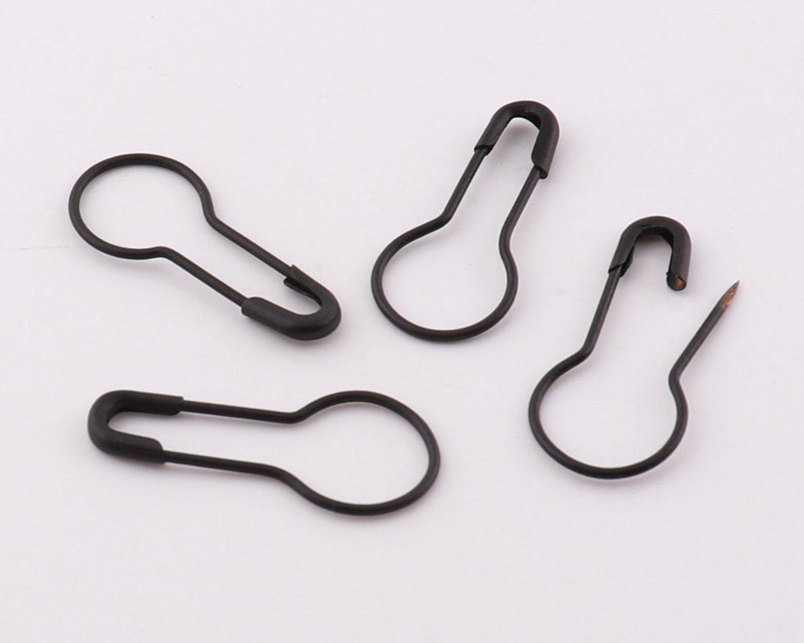100pcs 22mm Black Plated Pear Shaped Safety Pin Bulb Safety Etsy
