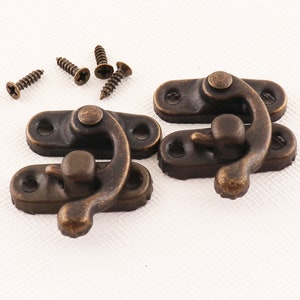 Bronze Ox Horn Latch, 25mm Locks, 20set Antique lock, Metal lock ,Wooden box lock, Latch lock, Vintage lock