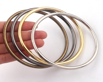 O-ring tas handvatten zilver/goud/gunmetal/brons grote O-ring gespen O handvat portemonnee handvat handtas hardware legering ringen naadloos 90 mm (binnen)