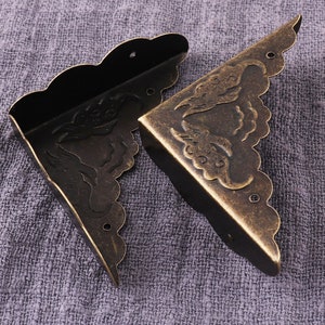 Box corner, 8pcs Jewelry box corner, 42mm Decorative corner,  Metal corner, Corner decoration, Book corner, Bracket corner
