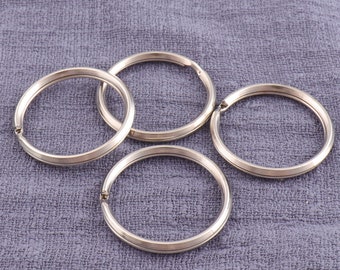 12pcs 22mm Argent Double boucle anneaux, anneaux ronds, bague double boucle, porte-clés en métal