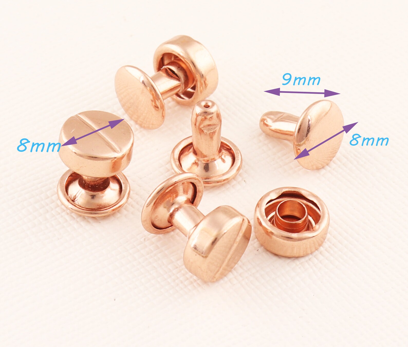 Decorative Rivets Metal Rivets 200set Rivets and Studs 8mm Etsy