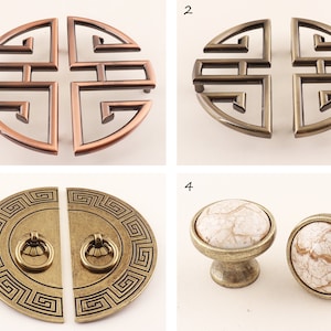 Vintage Style Cabinet Door Handles Pull,Chinese Style Furniture pulls,Drawer pull,Knob pull,Box pull,Round drawer pull