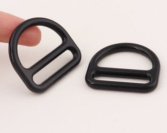 Black D Ring,Slide buckle, D Rings For Bags Strap,Adjuster Triangle buckle,Slot and Hole Loop Buckle-34mmx26mm*6pcs