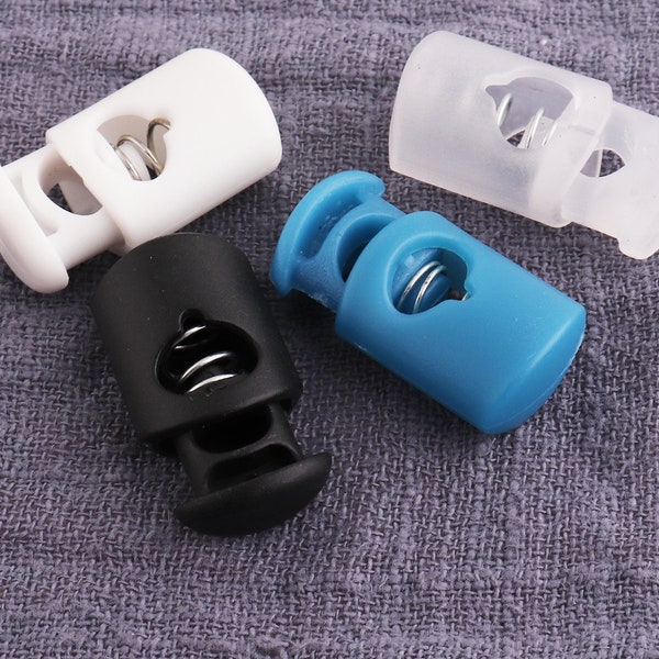 Four-color Multi-select 8mm Plastic rope buckle,12pcs Rope Buckle,Spring Buckle,Cylinder Stopper Toggle