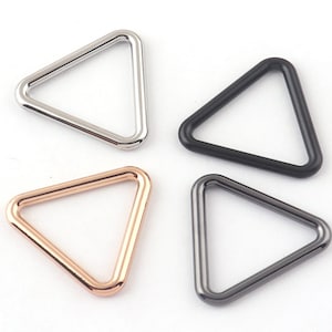 4pcs Silver/Light gold/Gunmetal/Black Heavy Duty Tri Ring buckles 1.5inch(38mm) Metal Tri-rings for Purse Bag Belt Strap Handbag Hardware