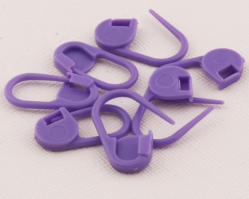 Purple Safety Pin Stitch Markers Plasticknitting Stitch Etsy
