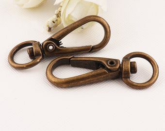 Lobster clasp, 12pcs Bronze Swivel hook, 44mm Swivel hook, Hook clasp, Purse clasps, Chain clasp, Metal purse hook