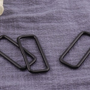 4pcs Black Rectangle purse ring,Rectangle D Ring,Square ring, Webbing Clasp,Purse Making Accessories -  1-1/2&quot;（38mm）