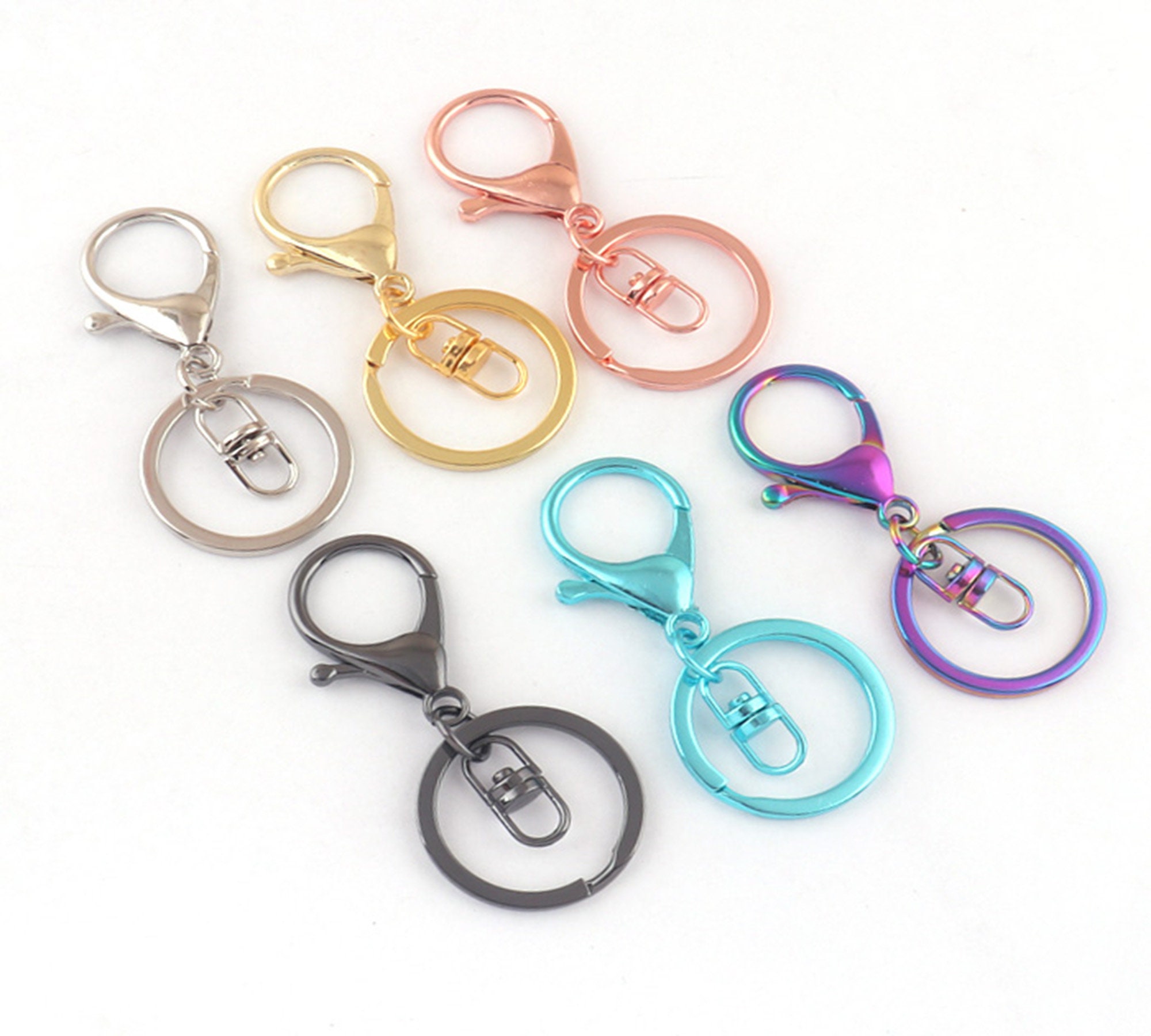 Good Quality Keyring Silver Gold Rose Gold Gunmetal Rainbow Blue
