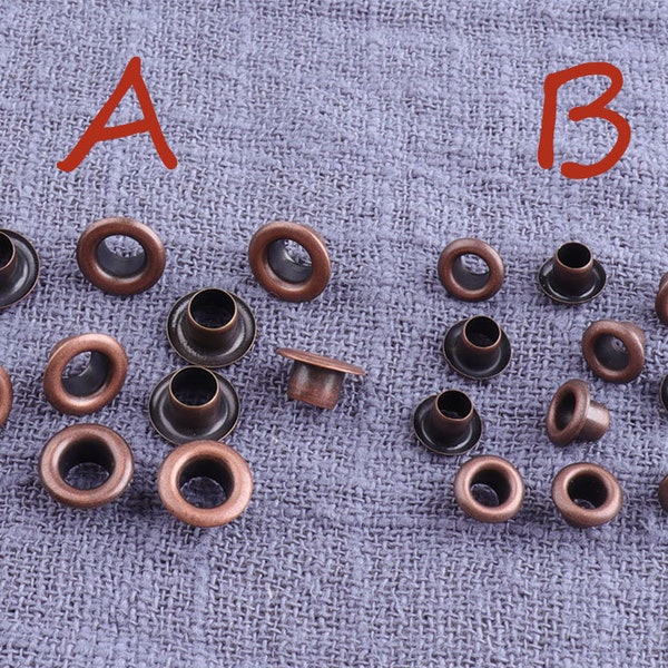 200pcs Copper  Eyelets Grommets With Washers,Round Grommet Eyelet,small hole eyelet,4mm 3mm Plated Metal Eyelets