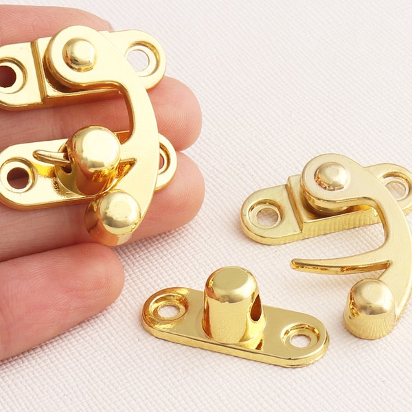 Oxhorn Swing Latches,Wooden Box Buckle Clasp,28mm Decorative Swing Arm Latch Catch Wood Box Hasp Clasp Lock with Screws**20set