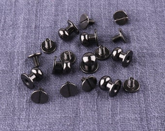 40pcs Head Stud Screw, 10mm Round Rivets Stud, Leather screw rivet, Button Screwback, Belt flat head screw Rivet