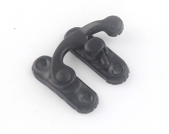 10set Black Ox Horn Latch,27mmx9mmx32mm Ox Horn Buckle, Rustic Swing Catch, Swing Oxhorn Latches , Rustic Iron Latch, Wooden Box Hollow Hasp