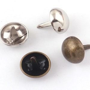 50pcs Silver/Antique bronze Purse Feet Round Dome, Bronze Handbag Nailheads,20mmx23mm Spike Prong Studs ,leather purse feet,bag cone feet