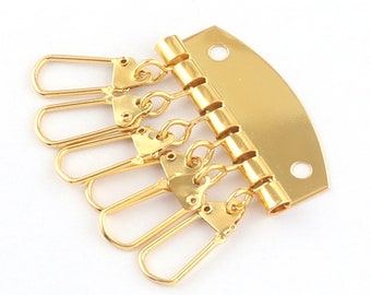 Key Holder Plate 6 Hooks Gold Spring Snap Keyring Purse Pouch Handbag Wallet Hardware Accessories Leathercraft Wholesale DIY-2inch(47mm)