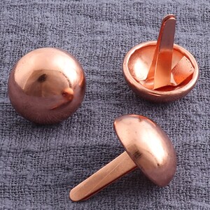 50pcs 18mm Rose Gold Handbag Nailheads,Round Purse Feet,Round Dome studs,leather purse feet,bag cone feet