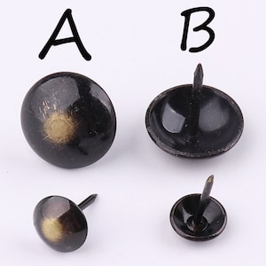 20pcs Black round head Upholstery Decorative Nails/tacks,box thumb tacks,Push Pins,Sofa nail,door nails,furniture tacks - 16mm 20mm