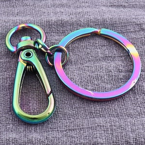 10mm Rainbow Lobster Swivel Clasps with key ring,handbag snap,swivel snap,Trigger Snap Hooks,push gate  hooks,swivel hook,Lobster Hook