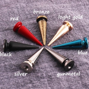 Nailhead Spike Rivets Multi Color Spike Punk Studs Bullet Rivets 10sets Cone Spike Metal Stud--Good For Leather Crafts Clothing Accessories