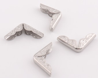 40PCS silver corners for book decoration, photo frame corner,Book Cover, Metal Book binding,corner bracket,corner protector - 3/4"（20mm）