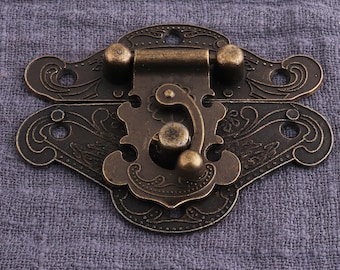 1 pcs 65mm Round Swing Latch - Ancient Wooden Gift Box- Catch Hasp- Chest Suitcase Buckle- Bag Clasp