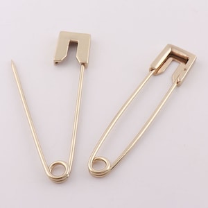 4pcs Gold Safety Pin,sewing Safety Pins,decorative pins ,Garment Pins,Kilt Pin,brooch pins,Locking Stitch Markers - 2-3/4&quot;（70mm）