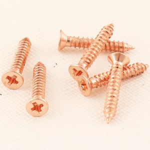 Wood screws,Small screws,Flat head screws,Slotted screws,5mm Drywall screws,Rose Gold   Slotted Wood Screws--16mmx5mm***100pcs