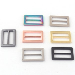Silver Gold Black Rainbow Matte silver Rose gold Slide adjuster tri-glide adjuster buckles 3/4&#39;&#39;(20mm), Strap adjuster, purse strap hardware