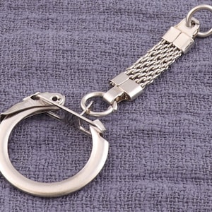 10pcs 16mm Silver Split Key Ring with Extension Chain ，Keychain Rings,keychain supplies,Key Fob Ring，Bag Hardware