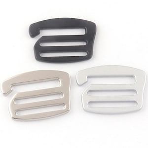 Silver/Matte silver/Black G Hooks Strap Slider Belt Adjuster Backpack Buckle Black Metal G Hook Strap Buckle For 1&#39;&#39; inch(25mm)webbing-2 pcs