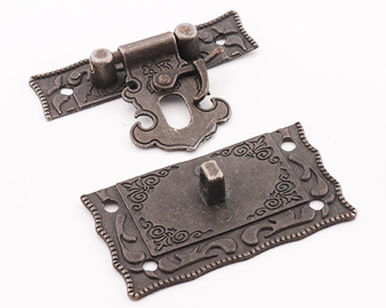 Antique Bronze Jewelry Box Latch Box Catchesbuckle Etsy