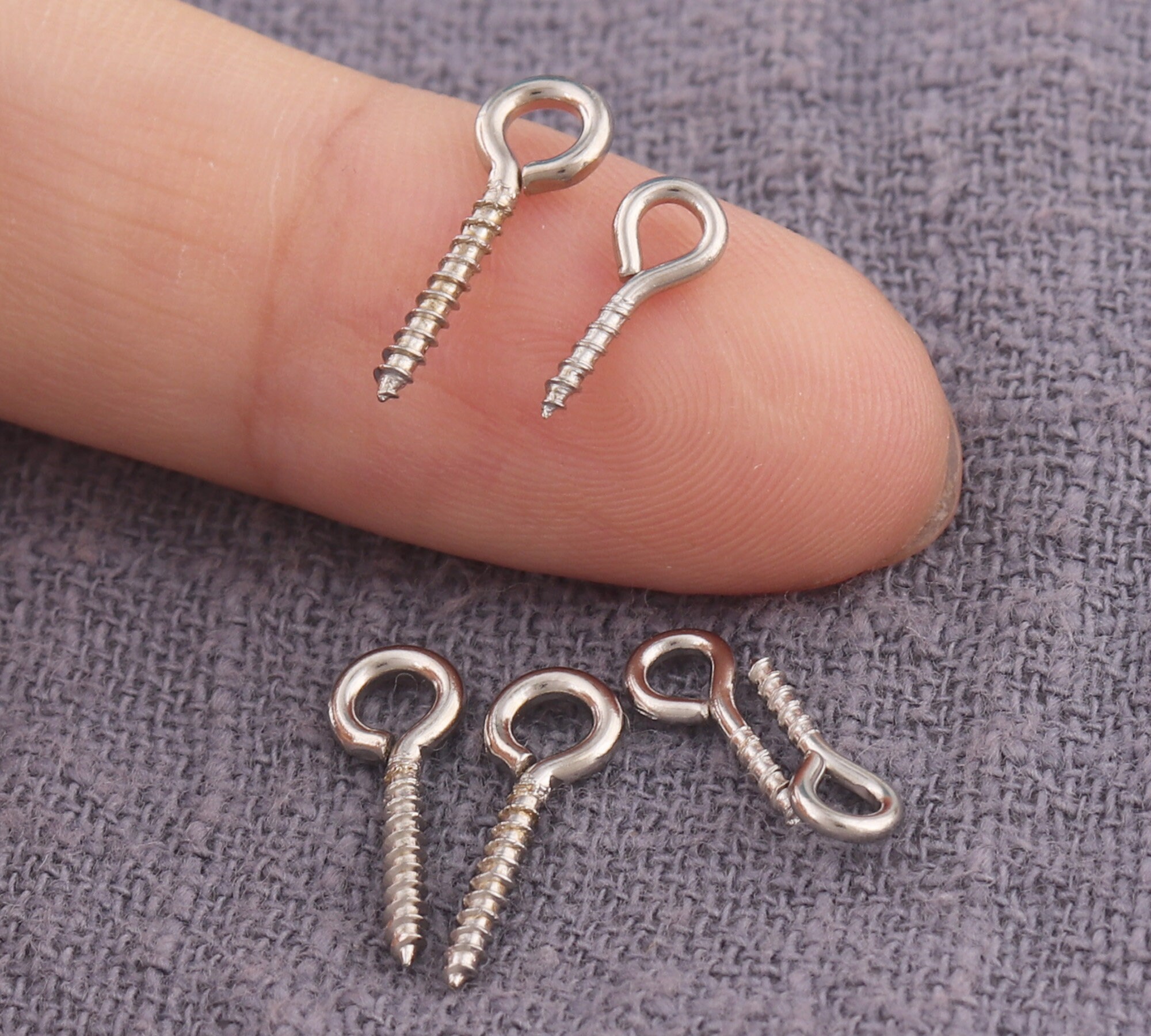 Silver Craft Eye Screwsscrew Eye Hook Bail Pinsplated Screw Etsy