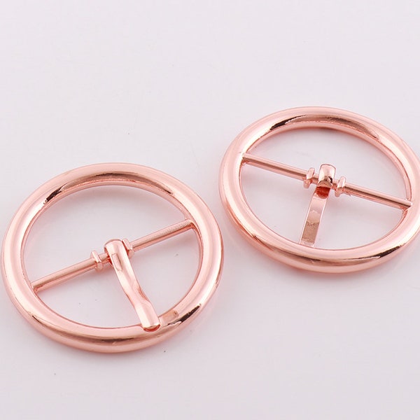 4Pcs Rose Gold Adjust pin buckle,Single Prong buckle,Strap adjuster,Slide Adjuster,bag slide buckle,belt loop,Center Bar Buckle-1-1/4"（30mm）