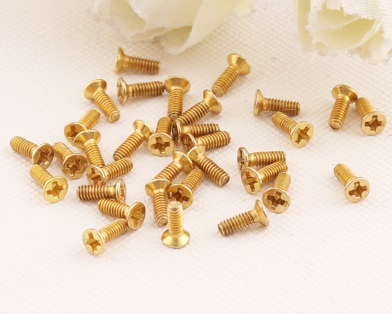 Gold Flat Round Head Bugle Tapping Screw Belt Tip Buckle Mini Etsy