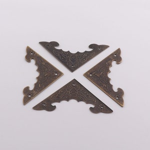 6PCS 56mm Bronze Metal Bookbinding, Antique flat corner, flat bracket, notebook corner,bookend corner,corner protector