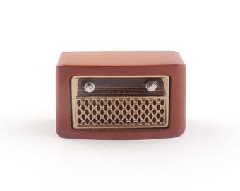Mini Vintage Radio Handmade 1:12 Miniature Vintage Model Furniture Dollhouse Retro Radio/TV Decoration Accessories