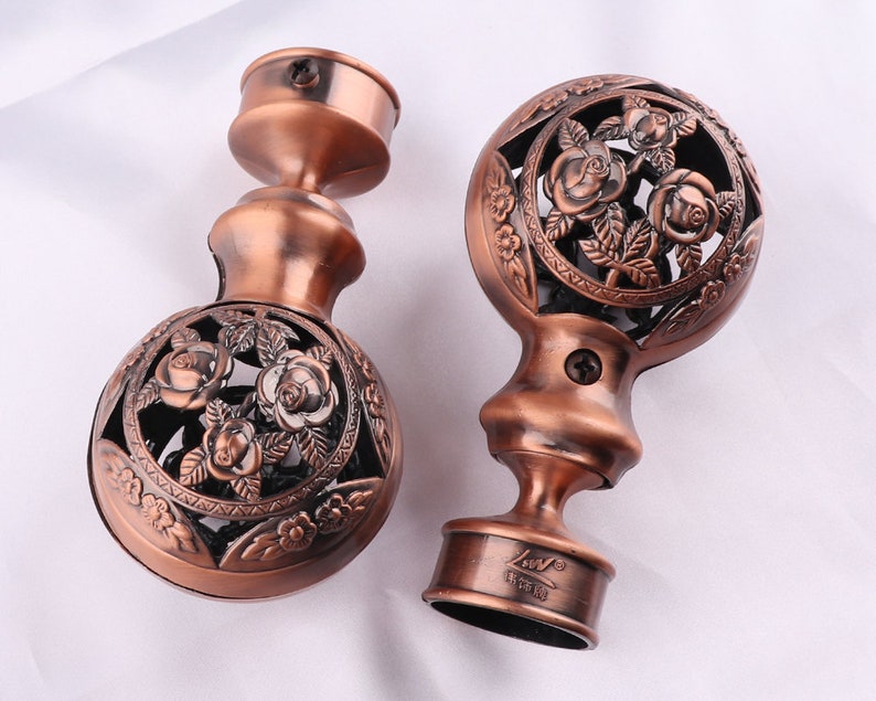 13cm Copper Curtain rod ends/ finials/ pole endsAntique Etsy