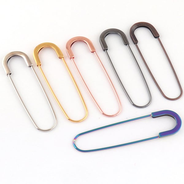 Regenbogen/Gold/Roségold/Silber/Gun schwarz/Rot Kupfer Große Sicherheitsnadeln,Jumbo Kilt Pins,Sicherheitsnadeln,Dekorative Anstecknadeln für Bekleidung-80mm/10Stk