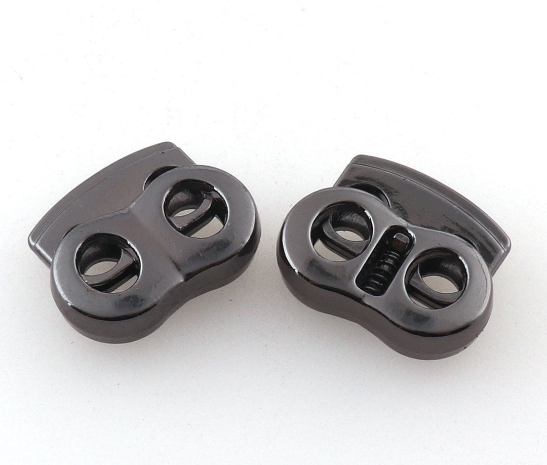 Metal Cord Locks,gun Black Cord Lock Stopper,double Hole Metal Toggle