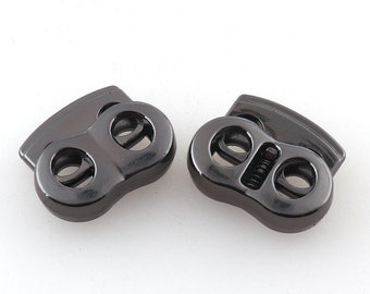 Metal Cord Locks,Gunmetal Cord Lock Stopper,Double Hole Metal Toggle,Toggle Cord Lock,Adjuster buckle
