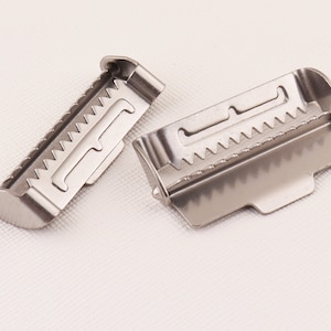 Silver Suspender Clip, 12pcs Metal clips,  37mm Belt clip, Silver Sew on Ratchet Slide Adjuster, Snap clip